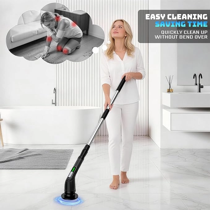 Cordless Electric Spin Scrubber with 7 Brush Heads - Image 4